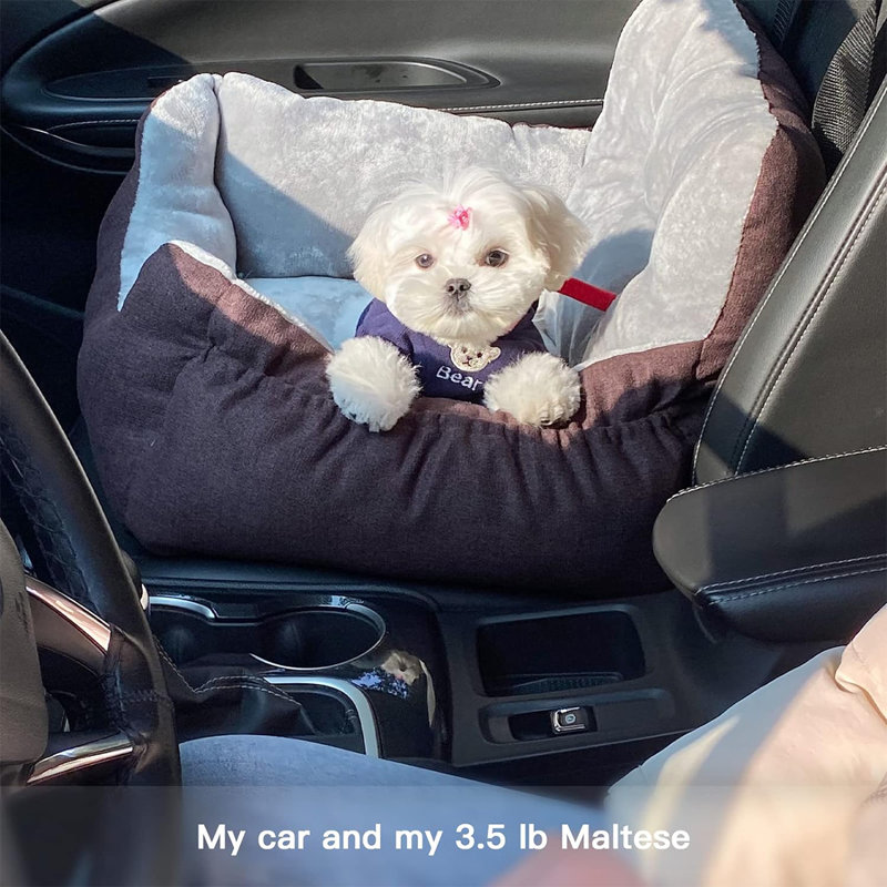Tucker Murphy Pet Dog Car Seat For Small Dogs Plush Puppy Car Seat Portable Dog Travel Pet Bed Dog Seat For Car With Storage Pocket Clip on Safety Leash Reviews